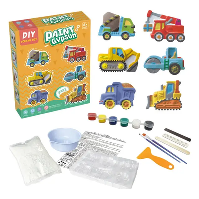 Набор детских игрушек своими руками, Гипсовые игрушки автомобили для лепки и раскрасок Avto1 фото