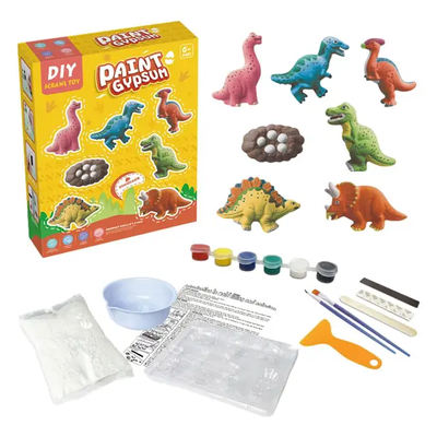 Набір дитячих іграшок своїми руками, Гіпсові предмети/іграшки динозаври, для ліплення та  розмальовок Dinovzar фото