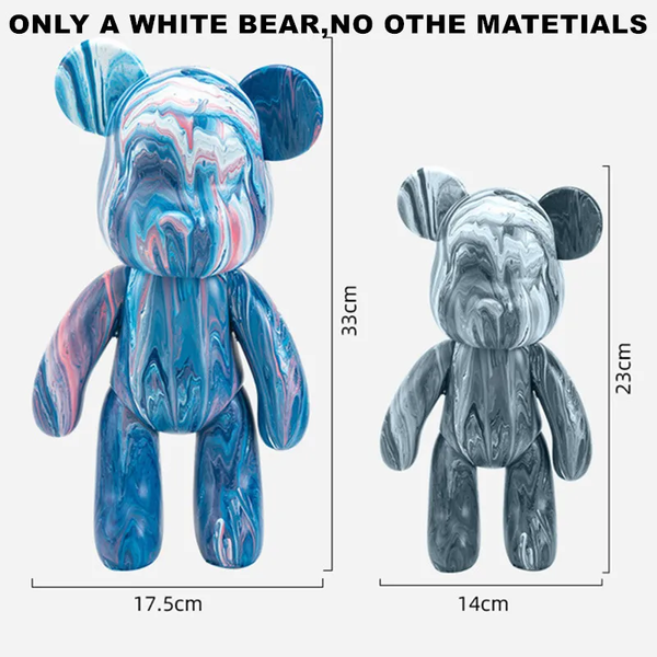 Флюидный медвежонок fluid bear bearbrick, 18 см, с красками BR-18 фото