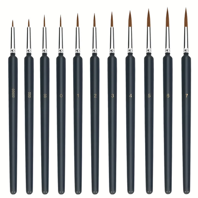 Професійний набір мініатюрних пензлів для малювання, волосся ласки, 11 шт.  PEN101 фото