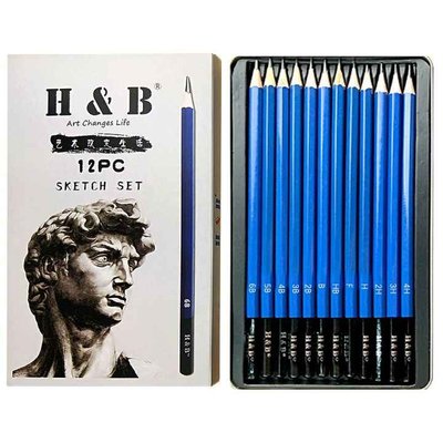 Професійні олівців для малювання H&B, 12 шт. HB-SDTB012 фото